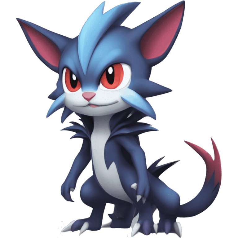 Edgy Cool Chibi Sneasel-Noivern-Absol-Pokémon-Fakémon-fusion-cat Full Body emoji