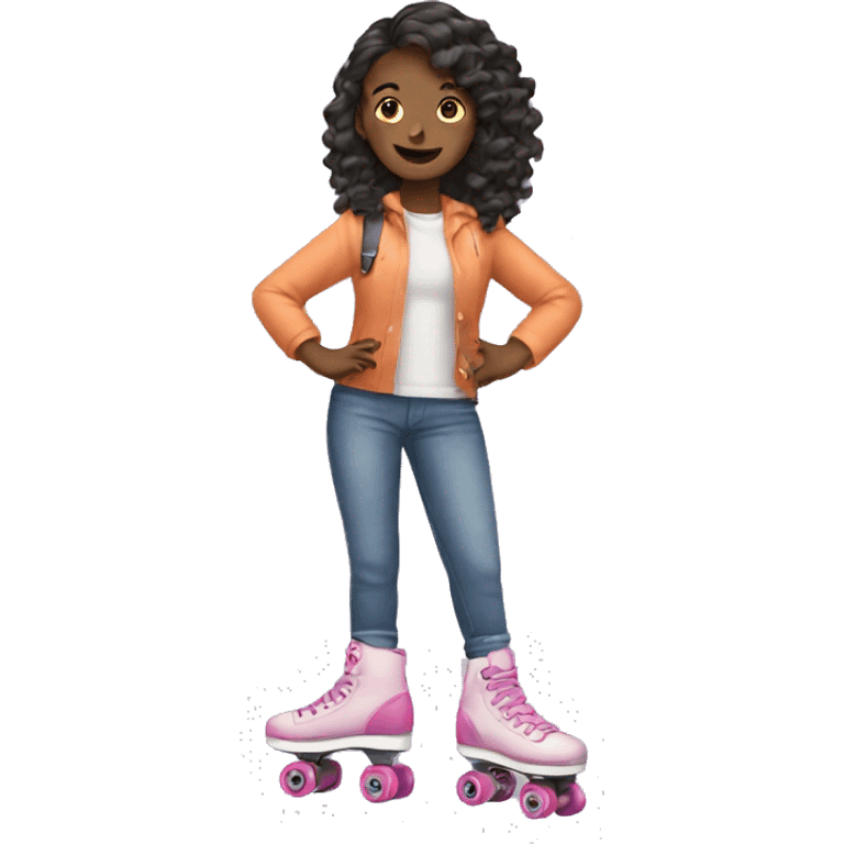 Girl wearing roller skates emoji