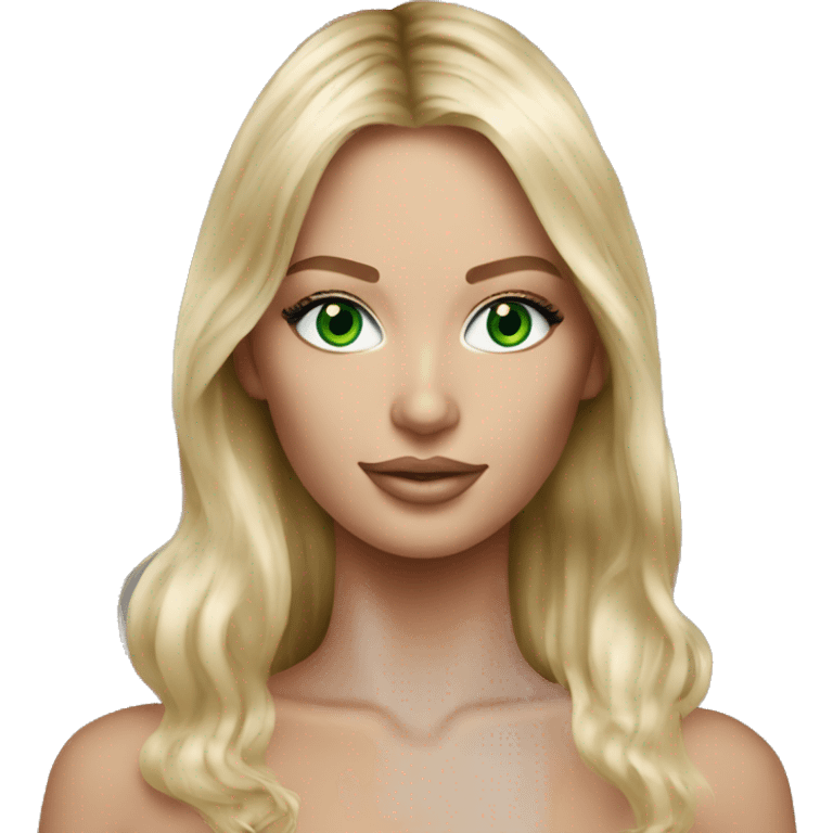 Realistic victoria secret model blonde green eyes  emoji