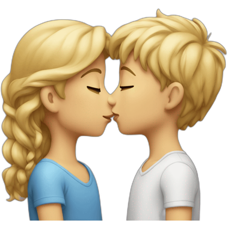 Boy and girl kiss emoji