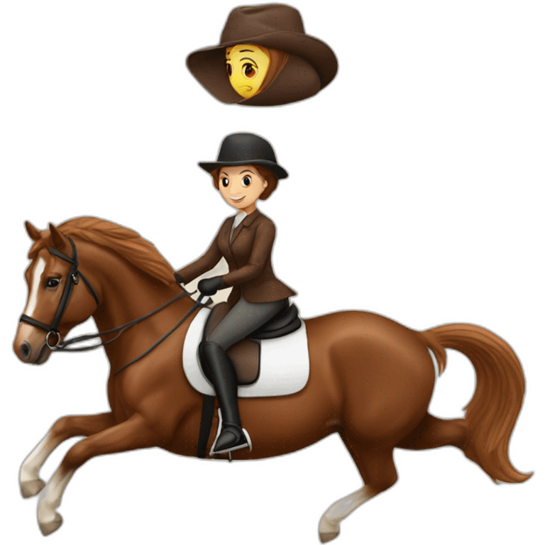 woman-riding-chestnut-dutch-warmblood-horse emoji