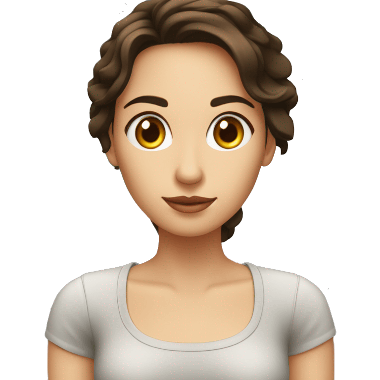 Femme mûre yeux charbon brune mi-long emoji