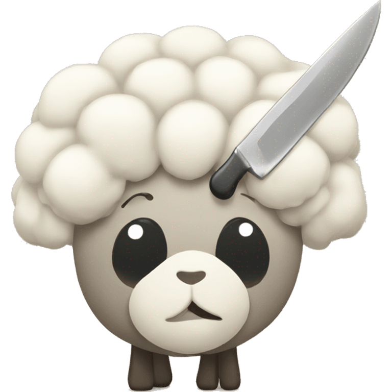 Sheep with knife and fork emoji