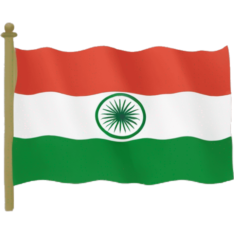 Kashmir flag with red background color and 3 lines on left and symbol in middle emoji