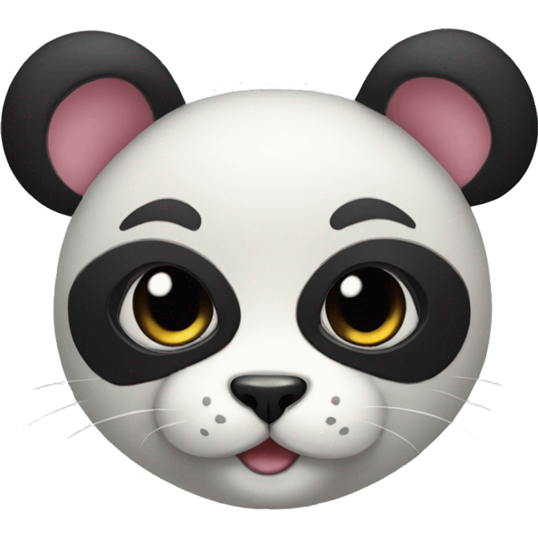 cute masked panda-cat-hybrid emoji