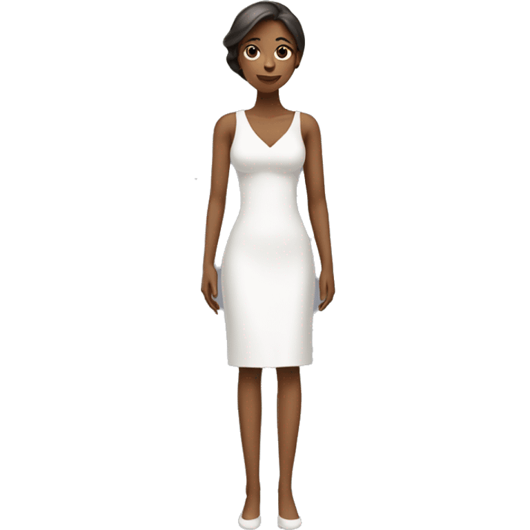 slim woman in white dress emoji