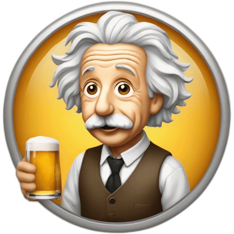 Albert Einstein buvant biere emoji