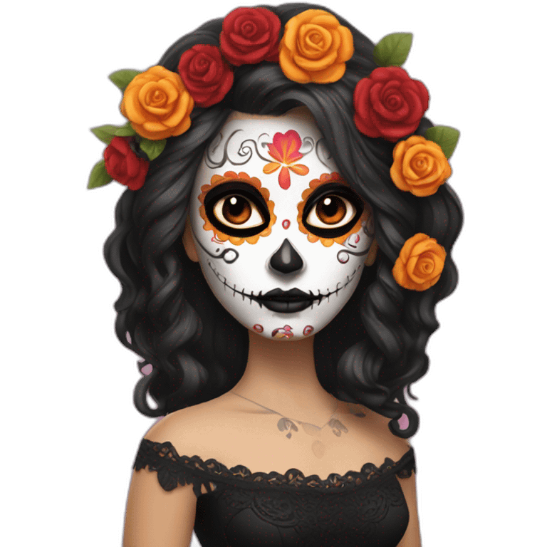 girl dia de los muertos emoji