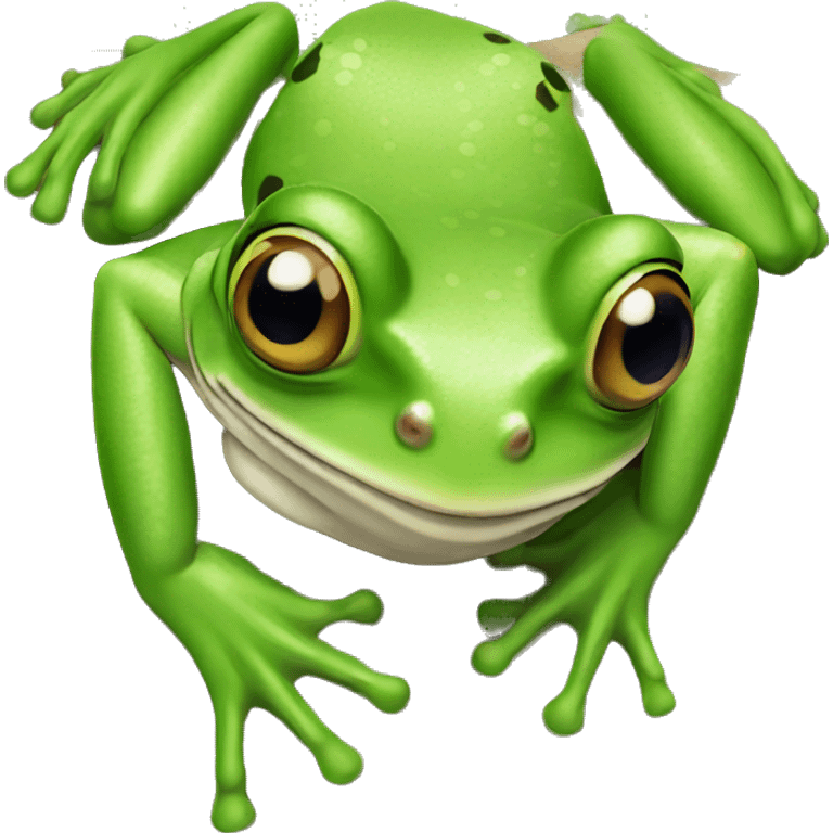 looking at a tree frog from above emoji