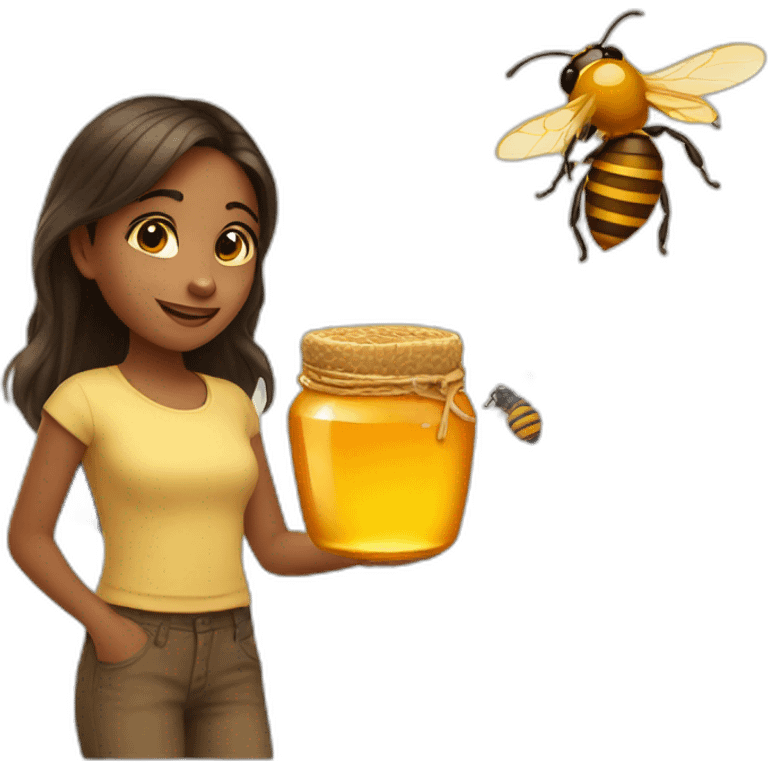 Girl and the honey emoji