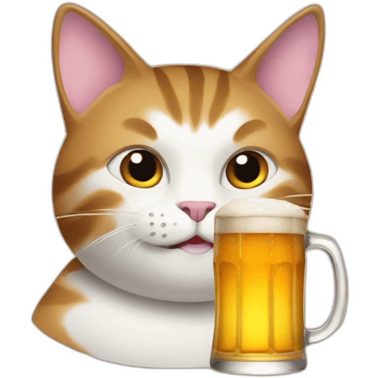 Cat with beer emoji