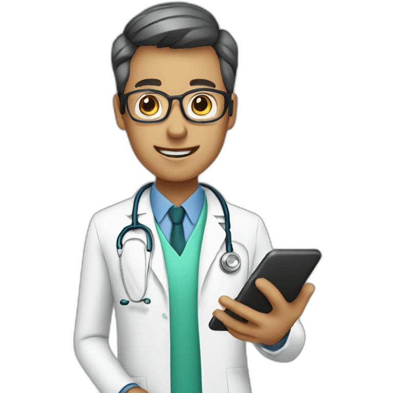 doctor using Siilo app on their phone emoji