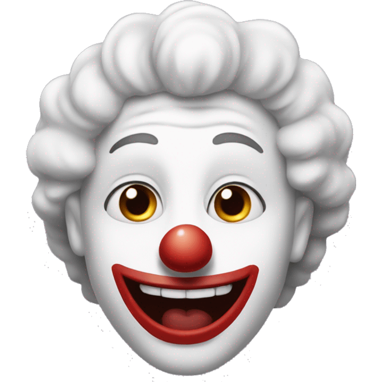 A clown with a unnatural long smile emoji