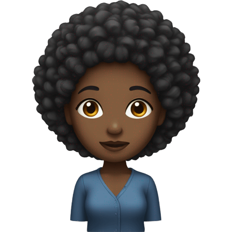 black girl with afro emoji