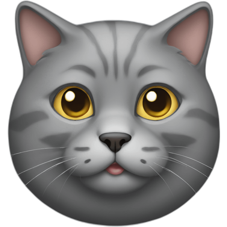 Fat gray cat full emoji