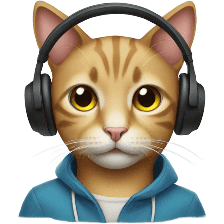 Cat with headphones  emoji