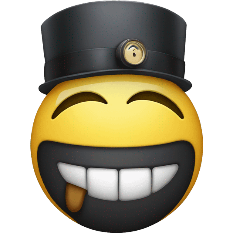 Evil smiley with a monocle emoji