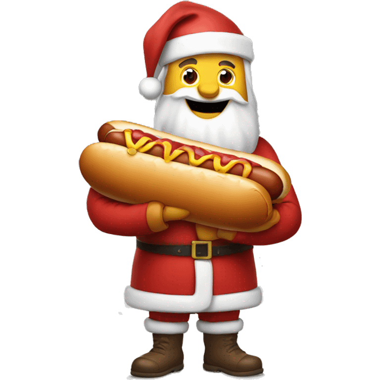 Santa carrying a bag of raw hotdogs  emoji