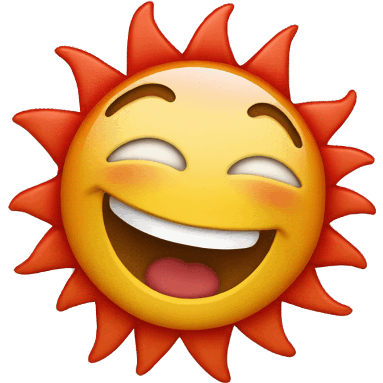 Sun laughing red face  emoji