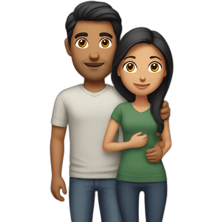 a South Asian male with a Caucasian girlfriend emoji