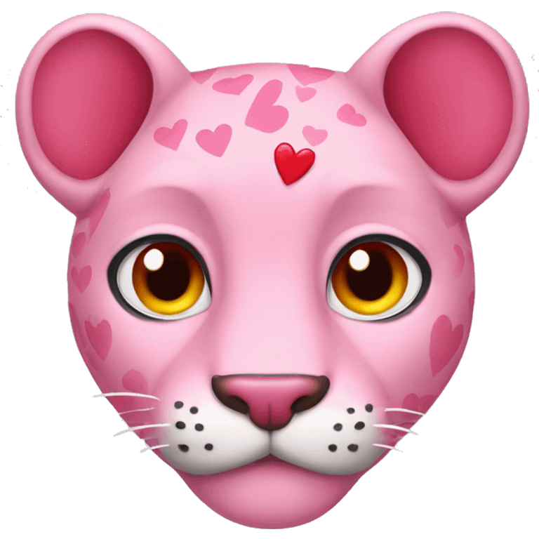 pink panther with red hearts emoji