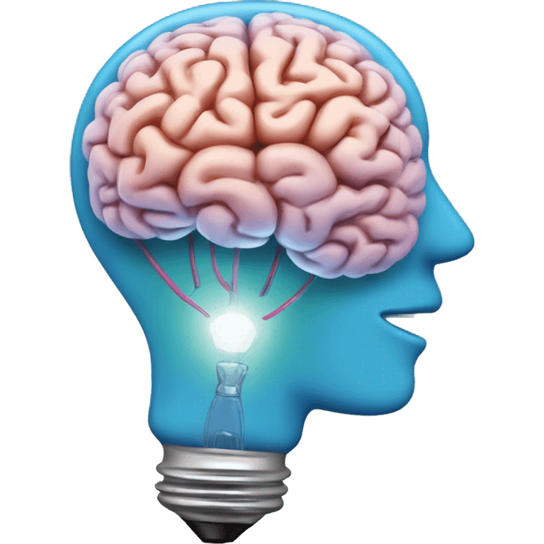 the human brain shaped idea lightbulb emoji