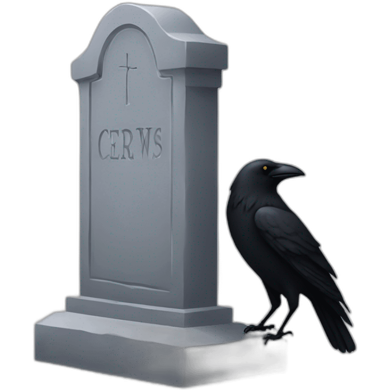 tombstone with crow emoji