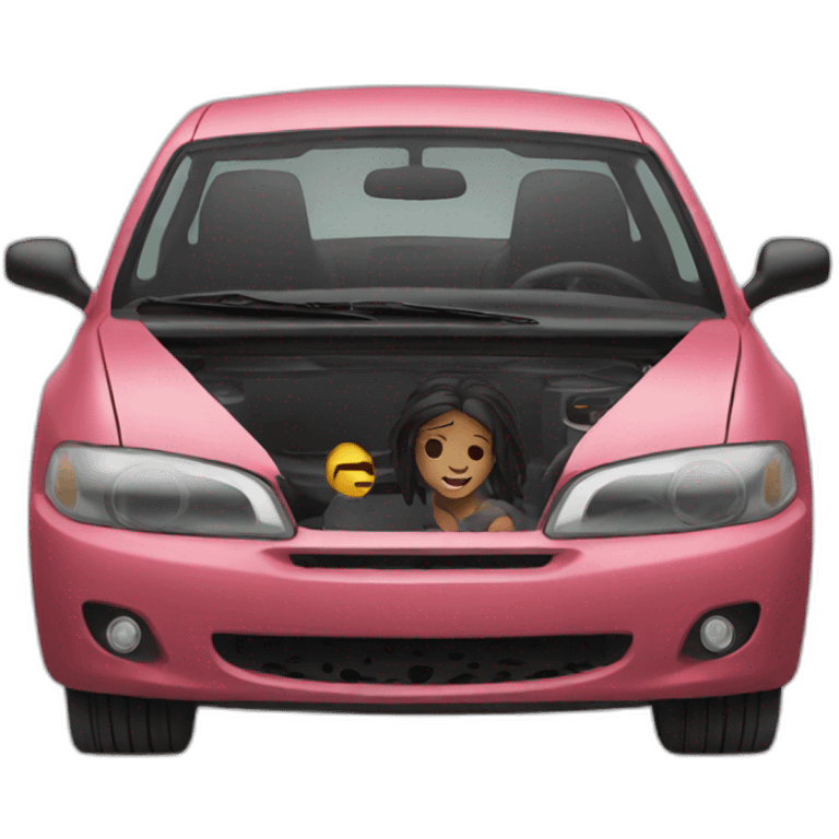 Woman under car emoji