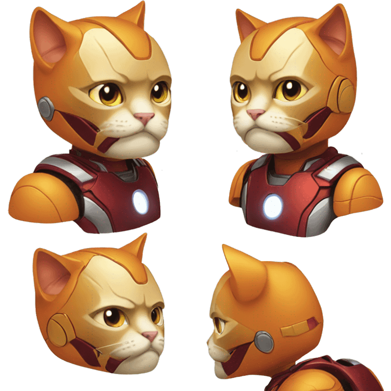 orange cat iron man  emoji