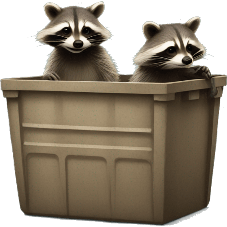 Raccoons playing in dumpster emoji