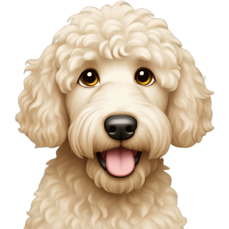 Cream color labradoodle dog  emoji