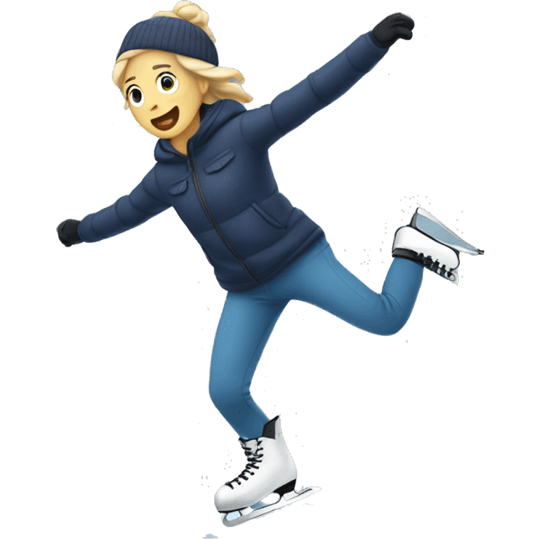 Falling from ice skating  emoji