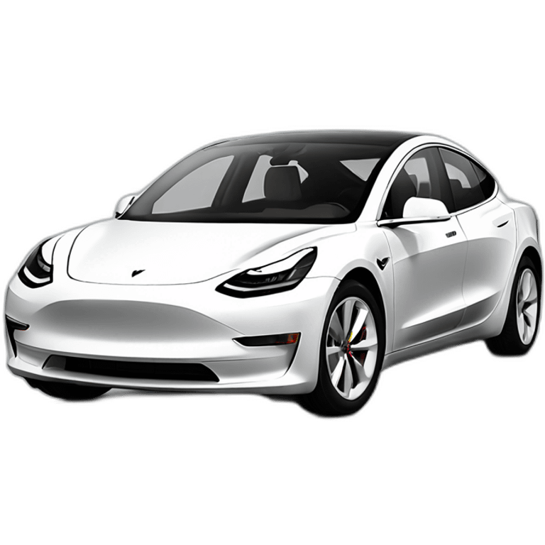 white Tesla Model 3 emoji