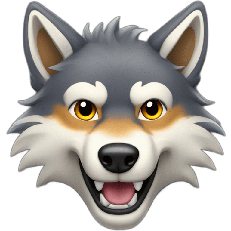 blazing wolf with thumbs up emoji