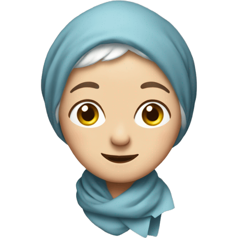 A cute granny with her head wrapped around a hankerchief emoji