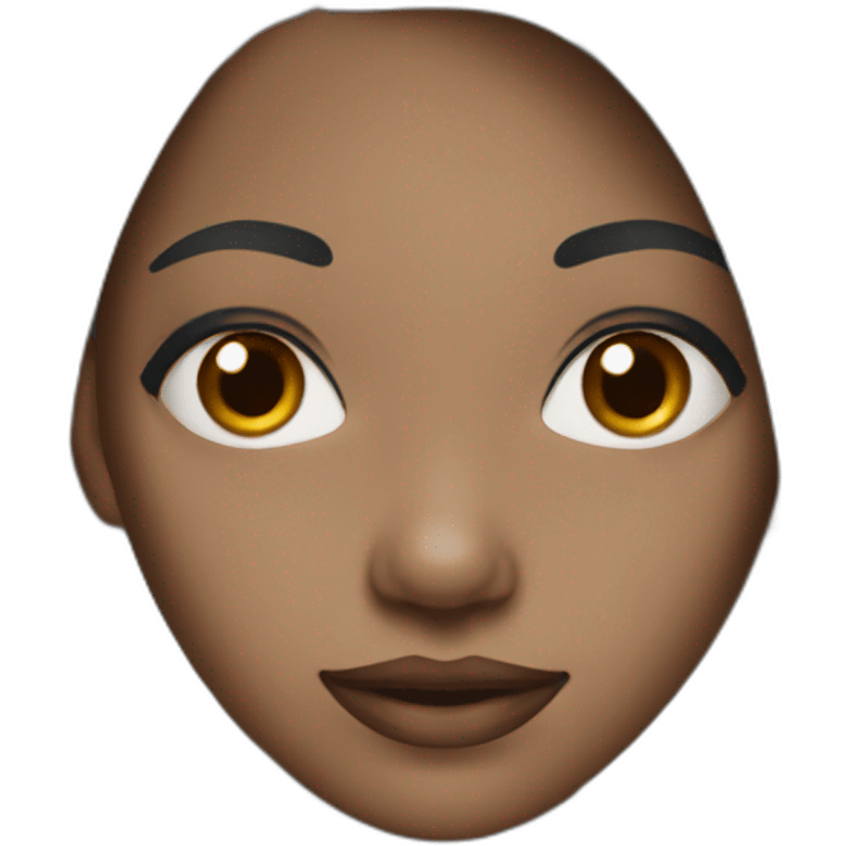 black asian woman with blue eyes emoji