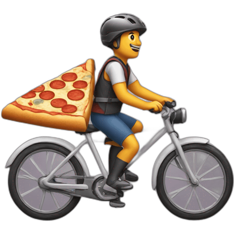 Carrying pizza on a bike emoji