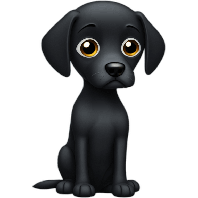 sad-black-dog emoji