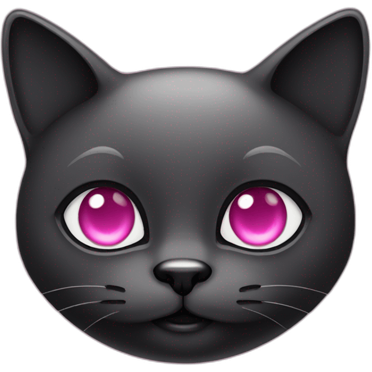 black cat with pink eyes emoji