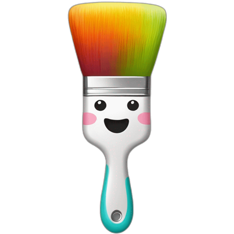 paintbrush with a face joy many colors emoji