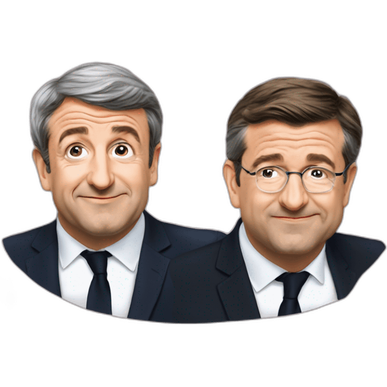 Emmanuel Macron kissin jean Luc Melenchon emoji