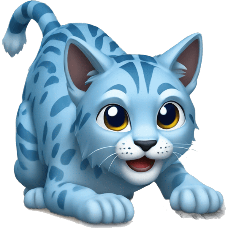 A blue lynx with a laptop emoji