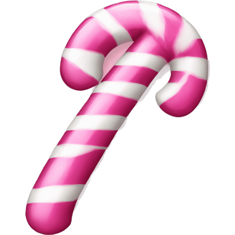 Pink and white candy cane emoji