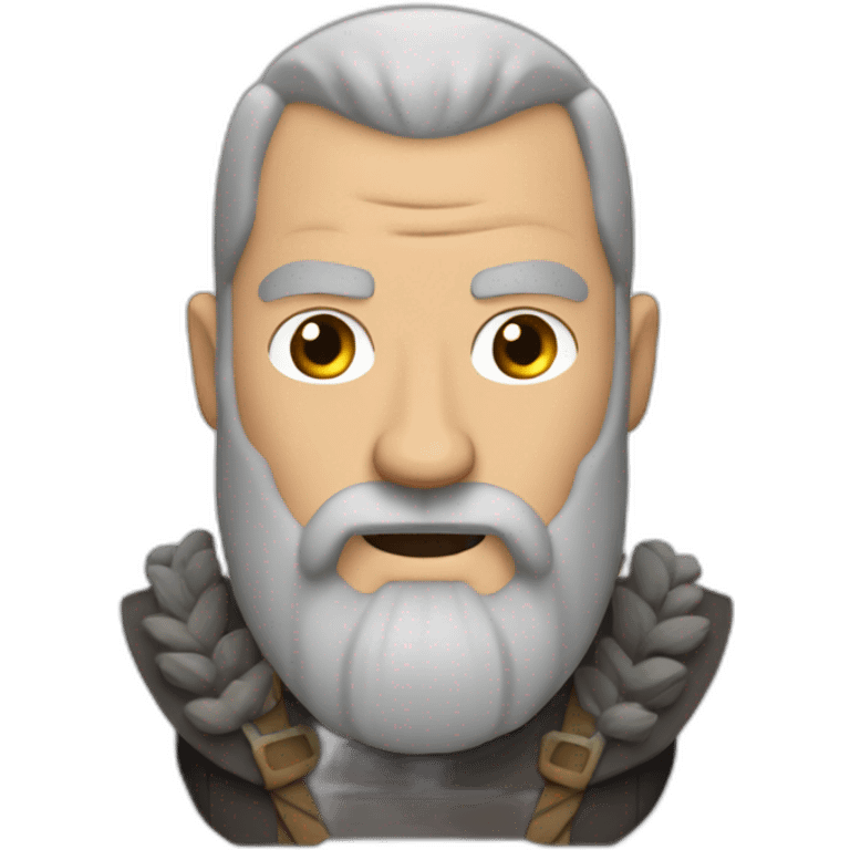 ragnar, long gray beard and bald emoji