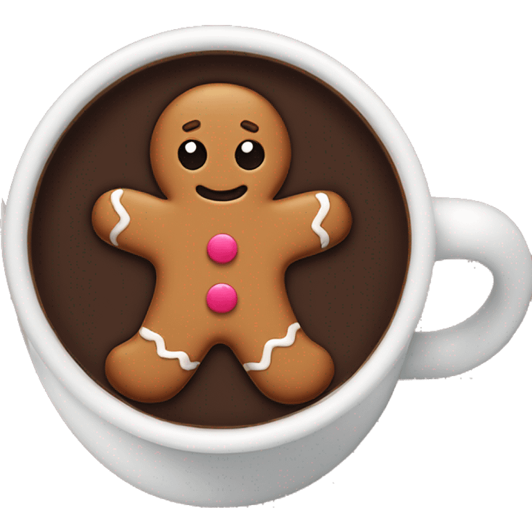 Gingerbread man in hot chocolate  emoji