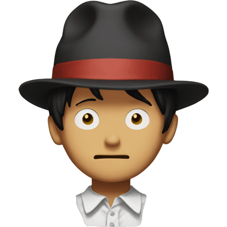 Luffy wearing a bowler emoji