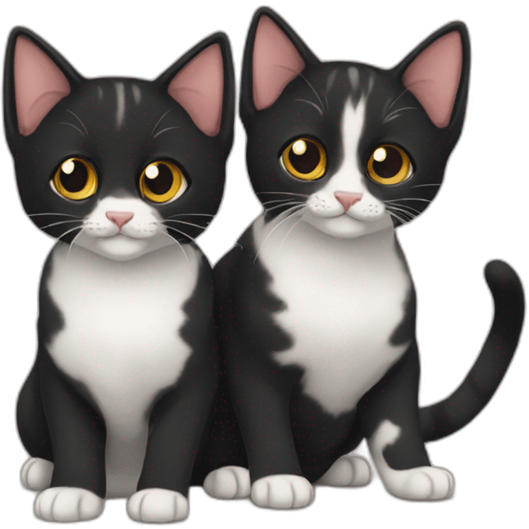 two-cats-bengali-cat-cat-black-kitten-together emoji