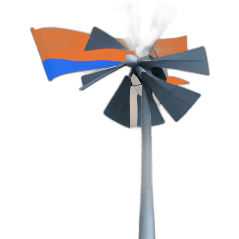 windmill in front of dutch tricolor flag background emoji