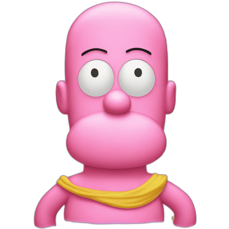 Homer Simpson from The Simpsons with a pink starfish body emoji