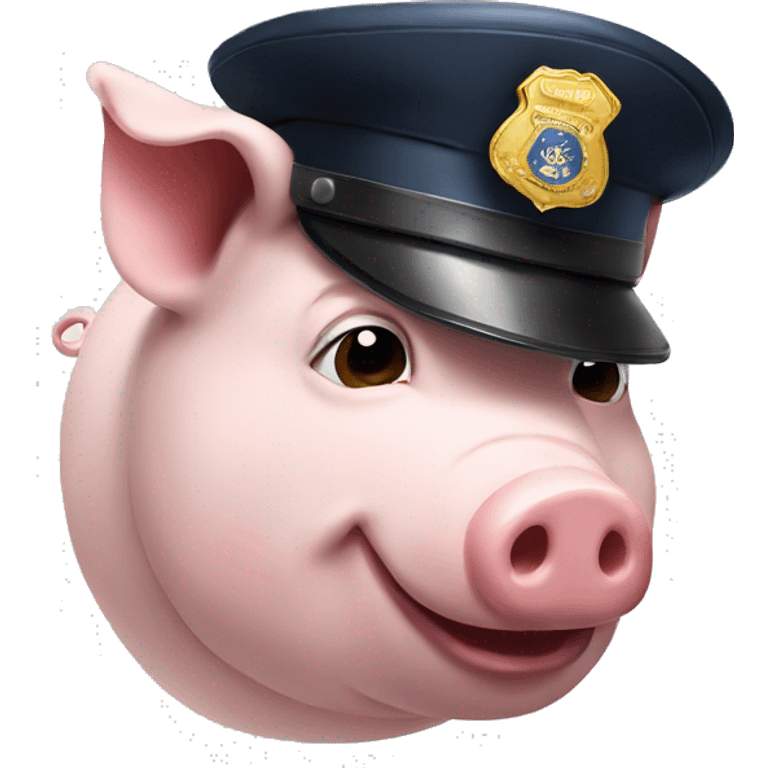 Pig wearing cop hat emoji